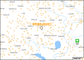 map of Pribojevići