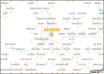 map of Příbram