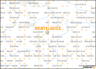 map of Přibyslavice