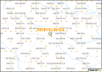 map of Přibyslavice