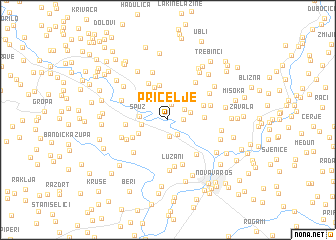 map of Pričelje