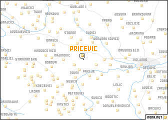 map of Pričević