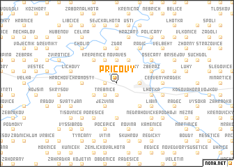 map of Příčovy