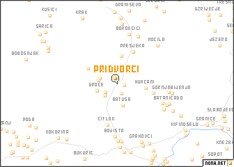 map of Pridvorci