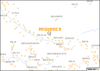 map of Pridvorica