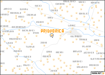 map of Pridvorica