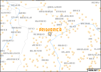 map of Pridvorica