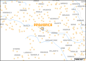 map of Pridvorica