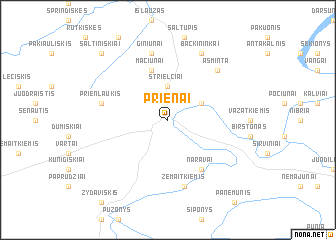 map of Prienai