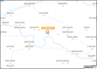 map of Prienai