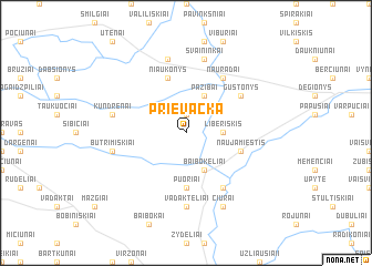 map of Prievačka