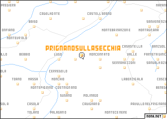 map of Prignano sulla Secchia