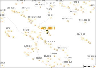 map of Prijani