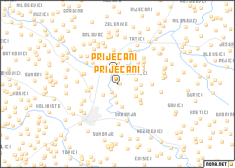 map of Priječani