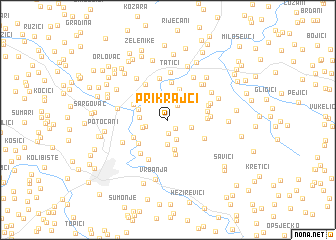 map of Prikrajci