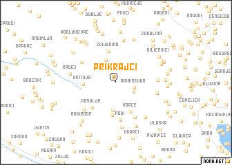 map of Prikrajci