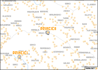 map of Primčići