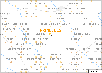 map of Primelles