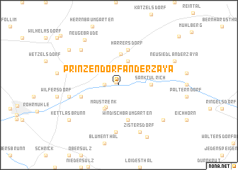 map of Prinzendorf an der Zaya