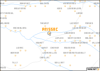 map of Prissac