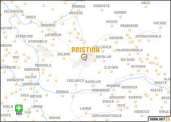 map of Priština