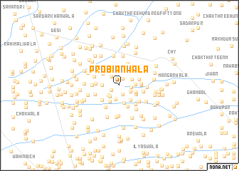 map of Probiānwāla