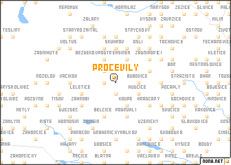 map of Pročevily