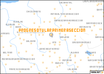 map of Progreso Tular Primera Sección