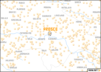 map of Prošče