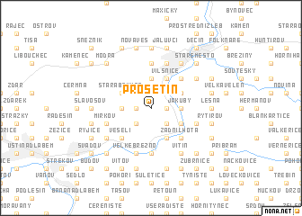 map of Prosetín