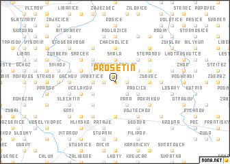 map of Prosetín