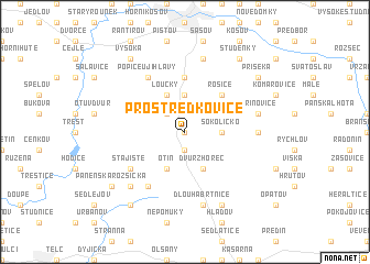 map of Prostředkovice