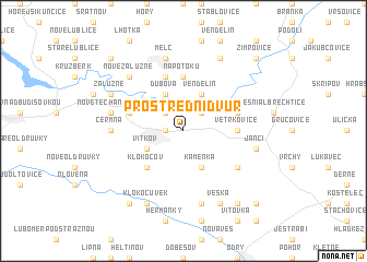 map of Prostřední Dvŭr