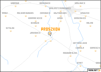 map of Prószków