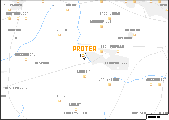 map of Protea