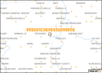 map of Provenchères-sur-Marne