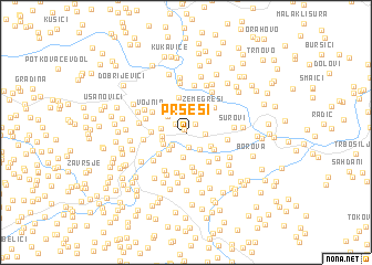 map of Pršeši