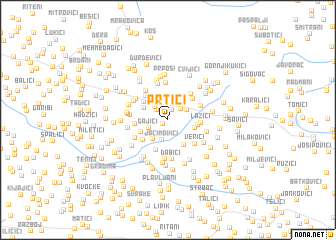 map of Prtići