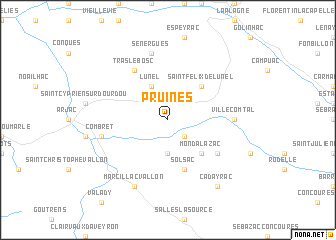 map of Pruines