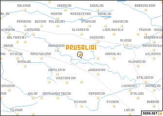 map of Prūsaliai