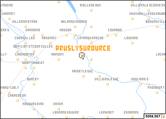 map of Prusly-sur-Ource