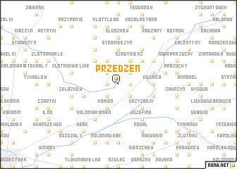 map of Przedzeń