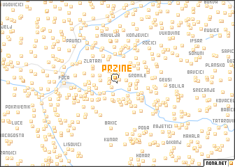 map of Pržine