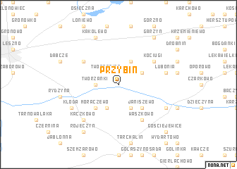 map of Przybiń