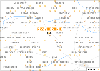 map of Przyborowie