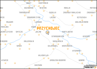 map of Przychojec