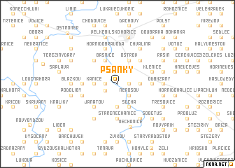 map of Pšánky