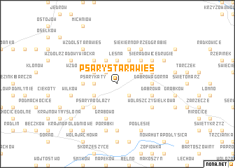 map of Psary-Stara Wieś