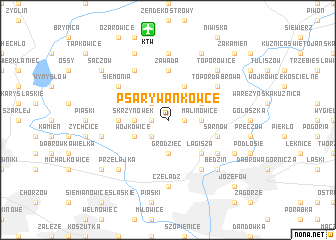 map of Psary Wańkowce