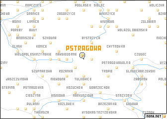 map of Pstrągowa